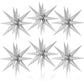 6PCS Star Balloons, 22Inch Large Silver Star Balloon Explosion Foil Balloons Cone Spike Balloon for Birthday Graduation Wedding 