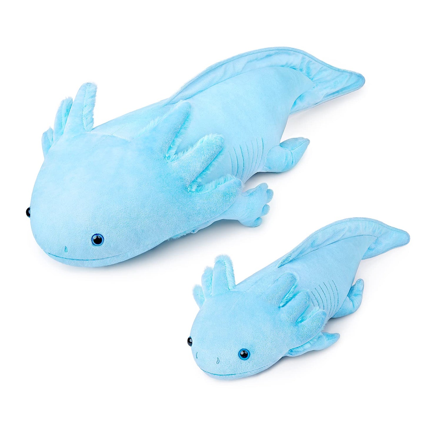 ZHONGXIN MADE Large 30-Inch Weighted Axolotl Plush Toy - Cute Blue Polyester Stuffed Animal for Kids