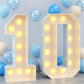 4Ft Light Up Numbers 10 Mosaic Numbers Marquee Frame For 10Th Birthday Party Large Cardboard With Light Bulbs Pre-Cut Kit Giant Cut-Out Thick Foam Board Sign Diy Boys Girls Decorations Anniversary