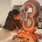 Rose Gold Number 3 Balloon 40 Inch, 3 Balloon Number, 3Rd Birthday Decorations, Rose Gold Party Supplies For Boys Girls
