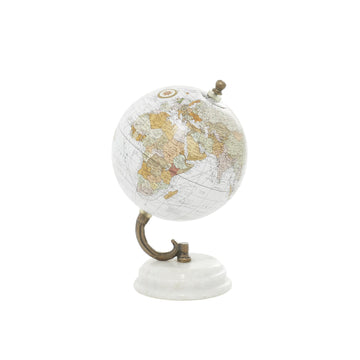 Deco 79 Marble Globe, 5' X 5' X 8', White