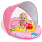 EZIGO Baby Pool Float with Canopy UPF50+ Sun Protection, Inflatable Kids Pool Floats with Ocean Animal Toys for Baby 6-36 Months