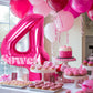 Suwen 40 Inch Hot Pink Large 4 Number Balloons Big Foil Helium Number Balloons 0-9 Jumbo Happy 4Th Mylar Birthday Party Decorati