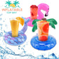 Blovec Inflatable Drink Floats - 8 Pack Drink Holders, PVC, 12.6"x6.3", with Air Pump for Summer Pool Parties