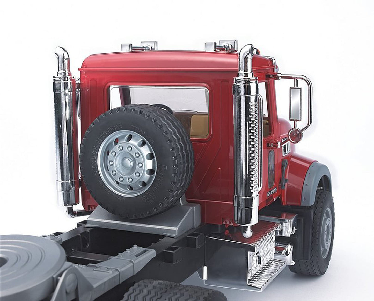 Bruder Toys 02813 Mack Granite Flatbed Truck with JCB Loader Backhoe