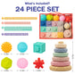 Jyusmile Baby Toys 6-12 Months, Montessori Toys For Babies 6-12 Months, Incl Stacking Building Blocks & Soft Infant Teething Toys & Sensory Balls For Toddlers 0-3-6-9-12 Months
