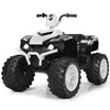 Costzon Kids Atv, 12V Battery Powered Electric Vehicle W/Led Lights, High & Low Speed, Horn, Music, Usb, Treaded Tires, Ride On Car 4 Wheeler Quad For Boys & Girls Gift, Ride On Atv (White)