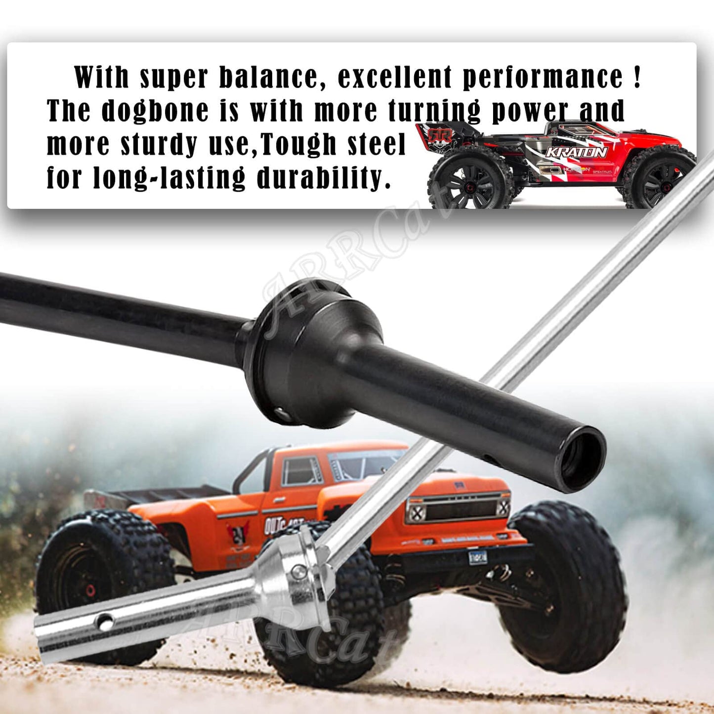 Drive Shaft Axles Upgrades Part for 1/8 Arrma Outcast 6S BLX/Kraton 6S BLX/Notorious 6S BLX,ARRCat 4pcs Front Rear Harden Metal