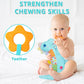 Baby Dino Musical Stuffed Animal Toys For 0-3-6-9-12 Months,Infant Dinosaur Tummy Time Toys With Crinkle Sound Paper,Teether,Tex