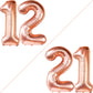 Huge, Rose Gold 12 Balloon Number - 40 Inch, Number 12 Balloons For Birthdays | 12 Birthday Balloon, 12Th Birthday Decorations For Girls | 12 Birthday Decorations For A Girl, 12 Year Old Balloons Girl