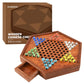 ALANGDUO Large 12.7" Wooden Chinese Checkers Set with 60+12 Glass Marbles, Dual-Sided Storage Drawer - Family Board Game for All Ages