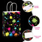 30 Pcs Glow Party Bags With Tissue Paper Neon Party Gift Bags Neon Birthday Party Supplies Glow In The Dark Favor Bags Neon Glow