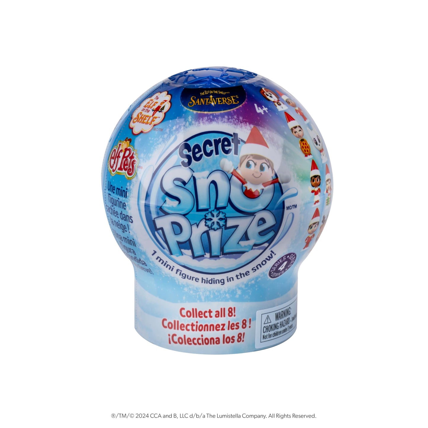 The Elf on the Shelf Secret SnoPrize Series 4 - Holiday Surprise Globe with Magic Snow Reveal & 1 Mystery Mini Figure - Scout El