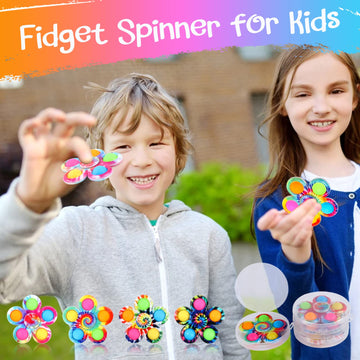 Gigilli 24 Pack Party Favors Fidget Spinners For Kids 4-8 8-12, Easter Basket Goodie Bags Stuffers For Kids 3-5, Egg Fillers Pop Mini Fidget Toys Bulk Classroom Prizes, Toddler Birthday Party Gifts