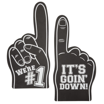 Okuna Outpost 2 Pack Foam Finger #1, It'S Goin' Down, Sports Party Favors, Outdoor Essentials, Black (17.5 In)