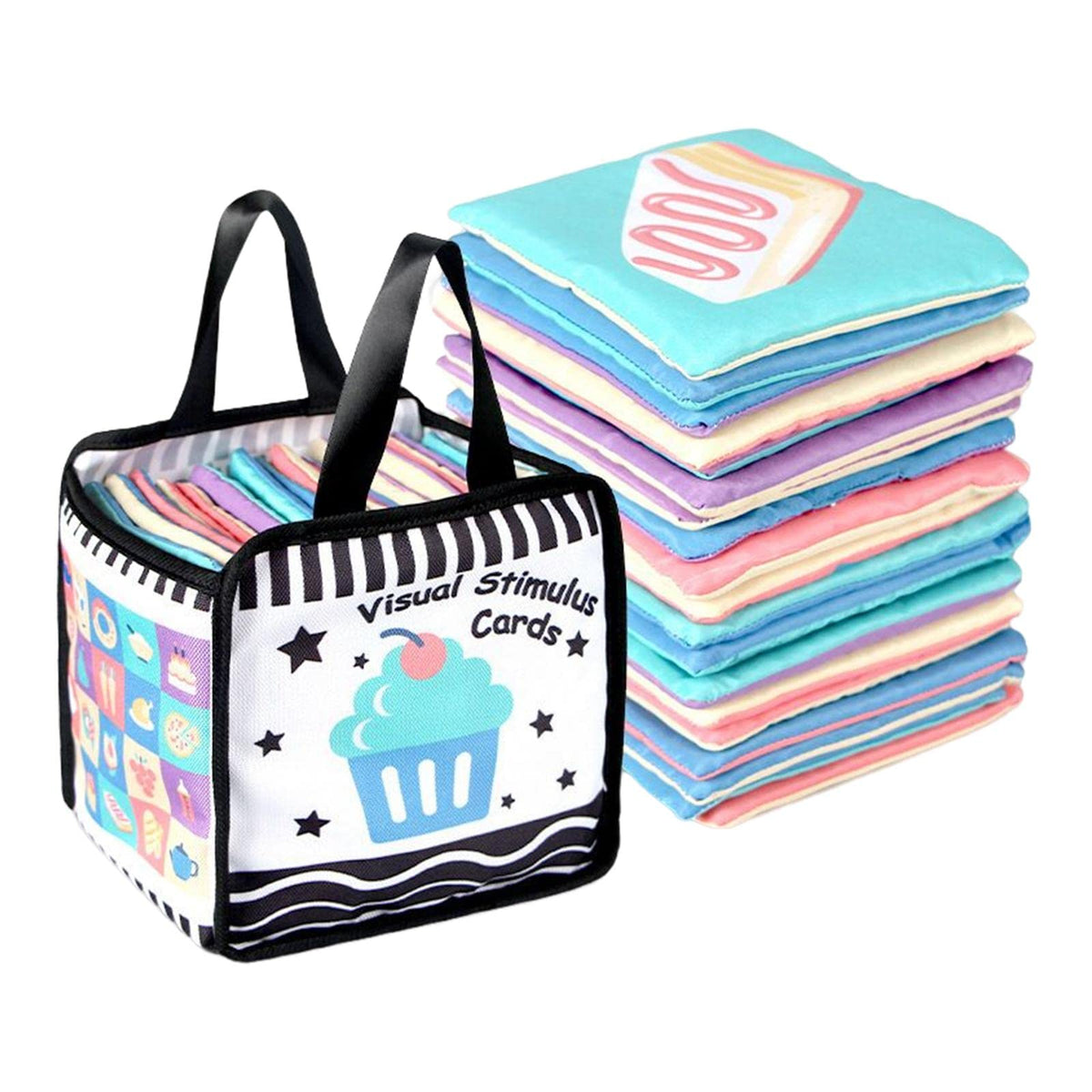 Atorse Flash Cards Toys Washable With Storage Bag For Over 0 Years Old Boys Girls Colorful