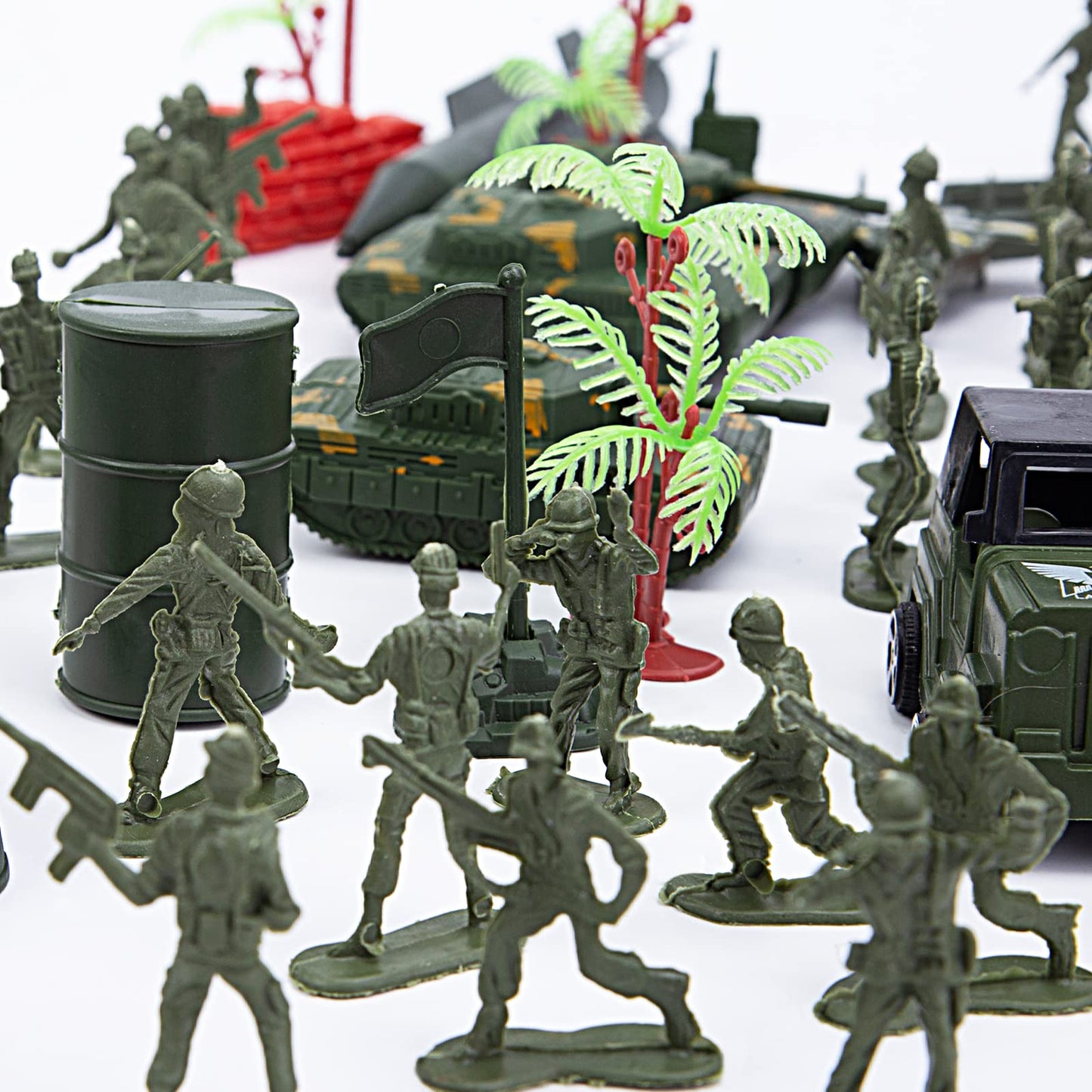 Amor Present 307 Pcs Army Men Military Playset, Army Toys Soldier Playset Plastic Toy Soldiers Figures And Accessories With Vehicles, Aircraft, Tanks, Missiles