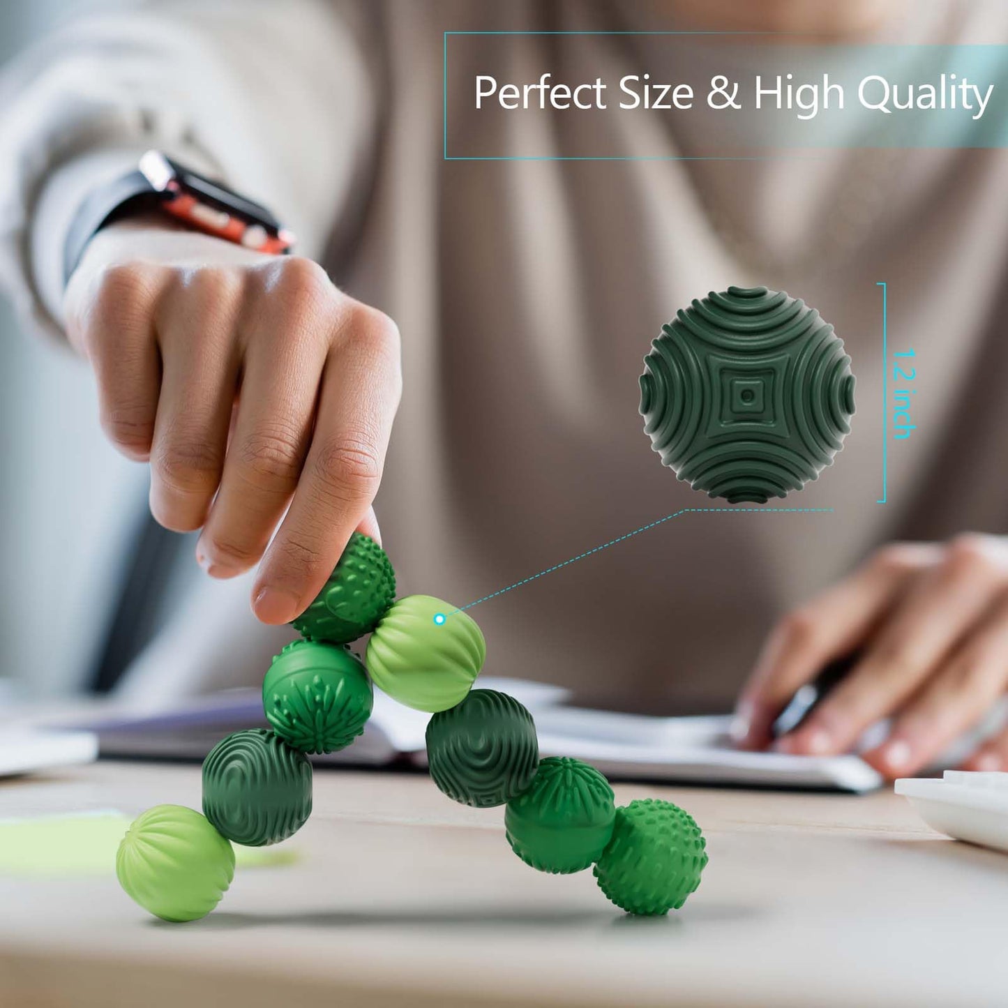 Silicone Magnetic Balls Fidget Toys for Adults & Teens,8PCS Stress Relief Sensory Toys for Autism ADHD Anxiety,Fun Textures Gadg