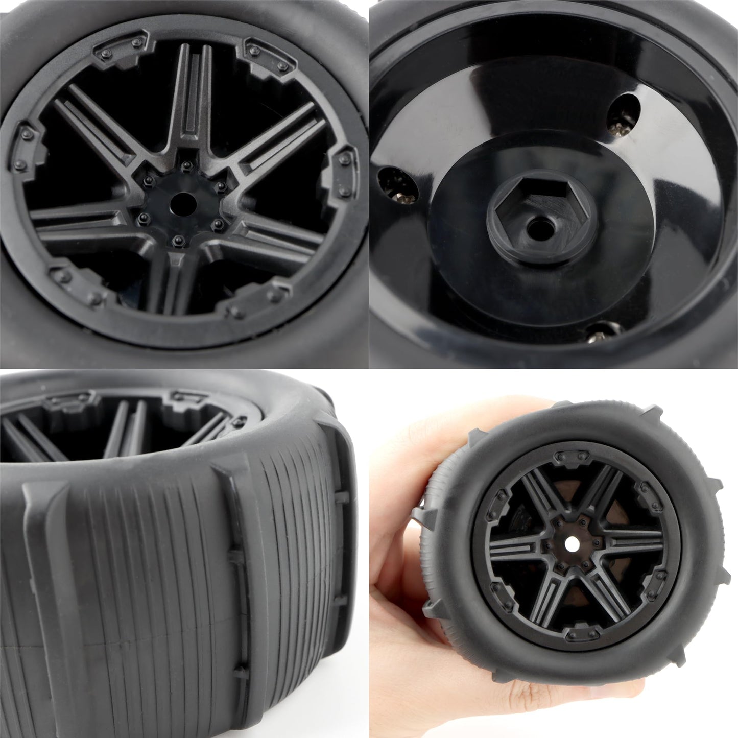 Gdool 1:14 Paddles Buggy Tires Hex 12Mm Wheels For Snow Sand 1:14 14301 14302 H14Mk Jc14Ep Hp141S Hp141 14209 14210 Rc Car(4 Pie