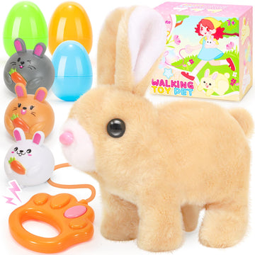 Catchcute Plush Bunny Easter Toys For Kids,Interactive Bunny With Sounds,Can Walk,Wag Tail And Twitch Nose With Remote Control L