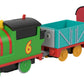 Thomas & Friends Motorized Toy Train Graffiti Percy Battery-Powered Engine With 2 Cargo Cars For Pretend Play Preschool Kids Ages 3+ Years