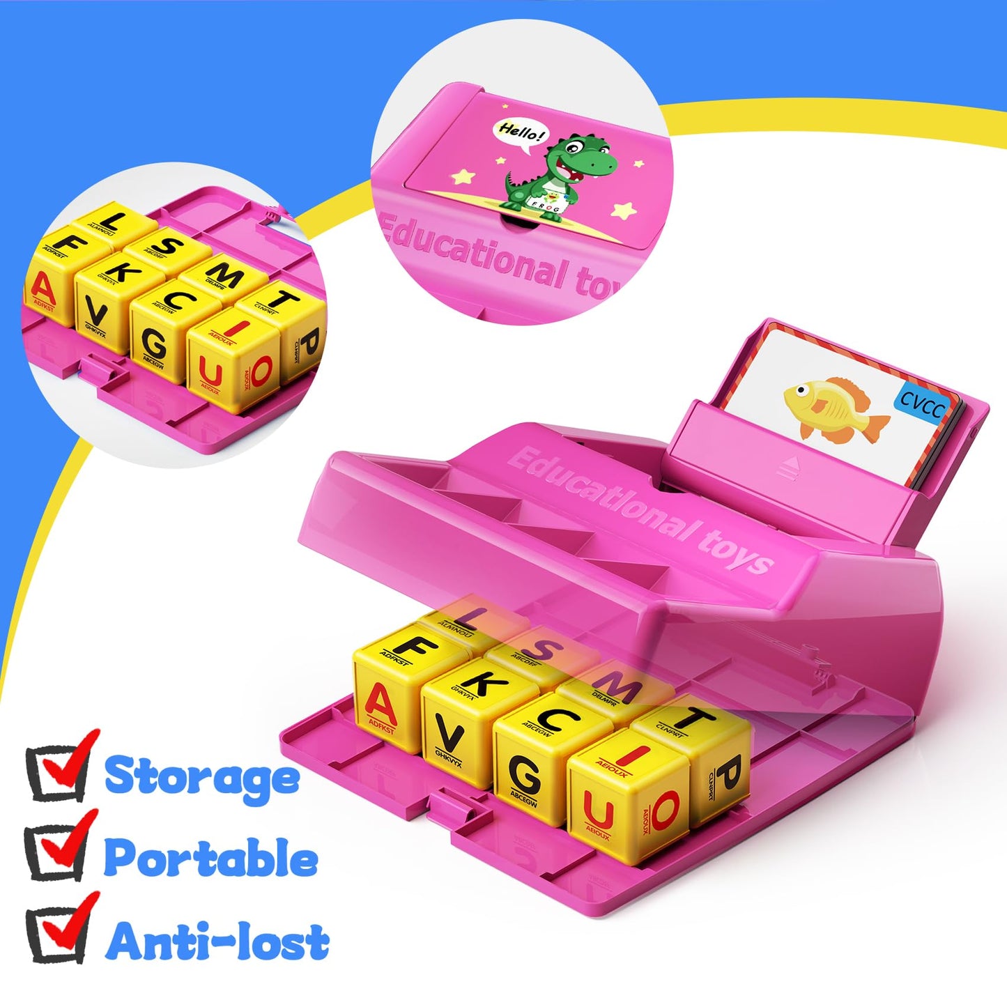 Montessori Matching Letter Game for Kids Ages 3-8 | Educational Learning Spelling Toys with Storage Function | Christmas Birthda