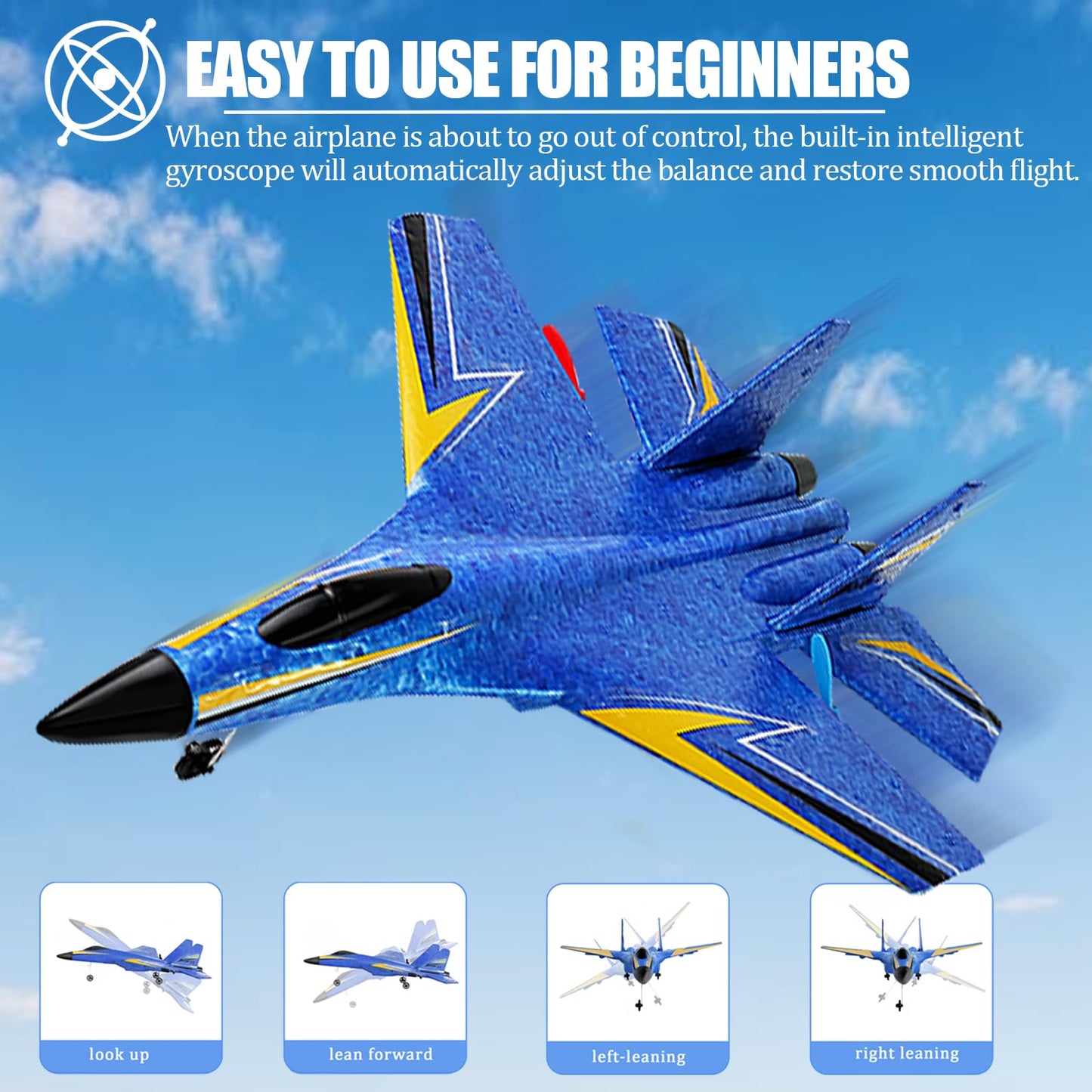 Crohorizon Remote Control Airplanes For Kids 12 Years And Up, 2 Channels Foam Rc Plane Wireless Toy With 3 Batteries,2.4 Ghz Hob