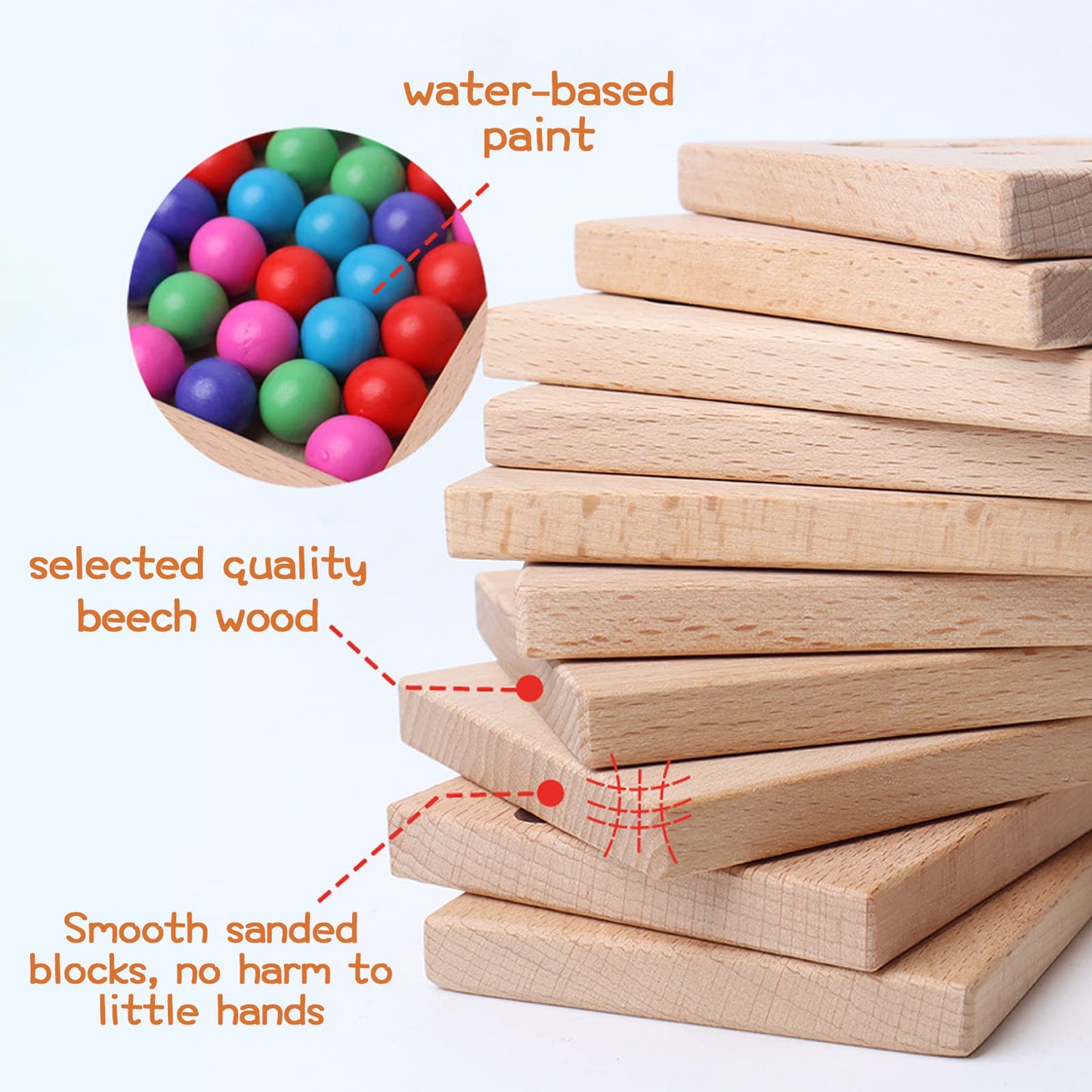 Wooden Number Tracing Board Set, Toddler Montessori Math Beads Counting Toy, Preschool Learning And Educational Math Game For Kids