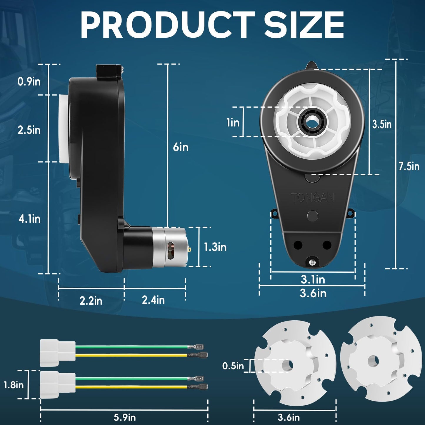 2PCS 24 Volt RS555 35000 RPM High-Speed Motor Gearbox for Power Wheels Motor Upgrade, Pair of 24V Replacement Parts for Ride On