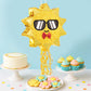 WERNNSAI Sun Pinata - Pull String Sunshine Party Decoration for Kids - Yellow - Includes Blindfold and Bat for Birthday & Baby Shower