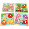 Wooden Peg Puzzles For Toddlers 1-3, Kids' Educational Preschool Peg Puzzle Toy, Set Of 4 Toddler Puzzles - Farm, Dinosaur, Fruit And Marine Animals, Ideal Gift For Ages 1 2 3 Boys And Girls