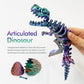 3D Printed Dinosaur Toy, 3D Printed Dinosaur Egg With Articulated Tyrannosaurus Rex, Mystery Crystal Dinosaur Flexible Rexi Toys With Bone, Articulated Fidget Dragon For Autism (Green-Purple-Copper)