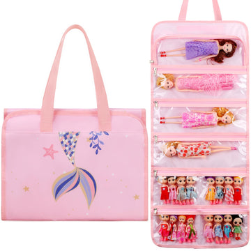 Jianya Dolls Storage Bag Toys Display Carrying Storage Organizer Clear View Compatible With All Surprise Dolls Small Toy, Rose P