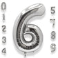 Aule 40 Inch Big Silver 6 Balloon Number Large Foil Helium Number Balloons 0-9 Jumbo Giant Happy 6Th Birthday Party Decorations