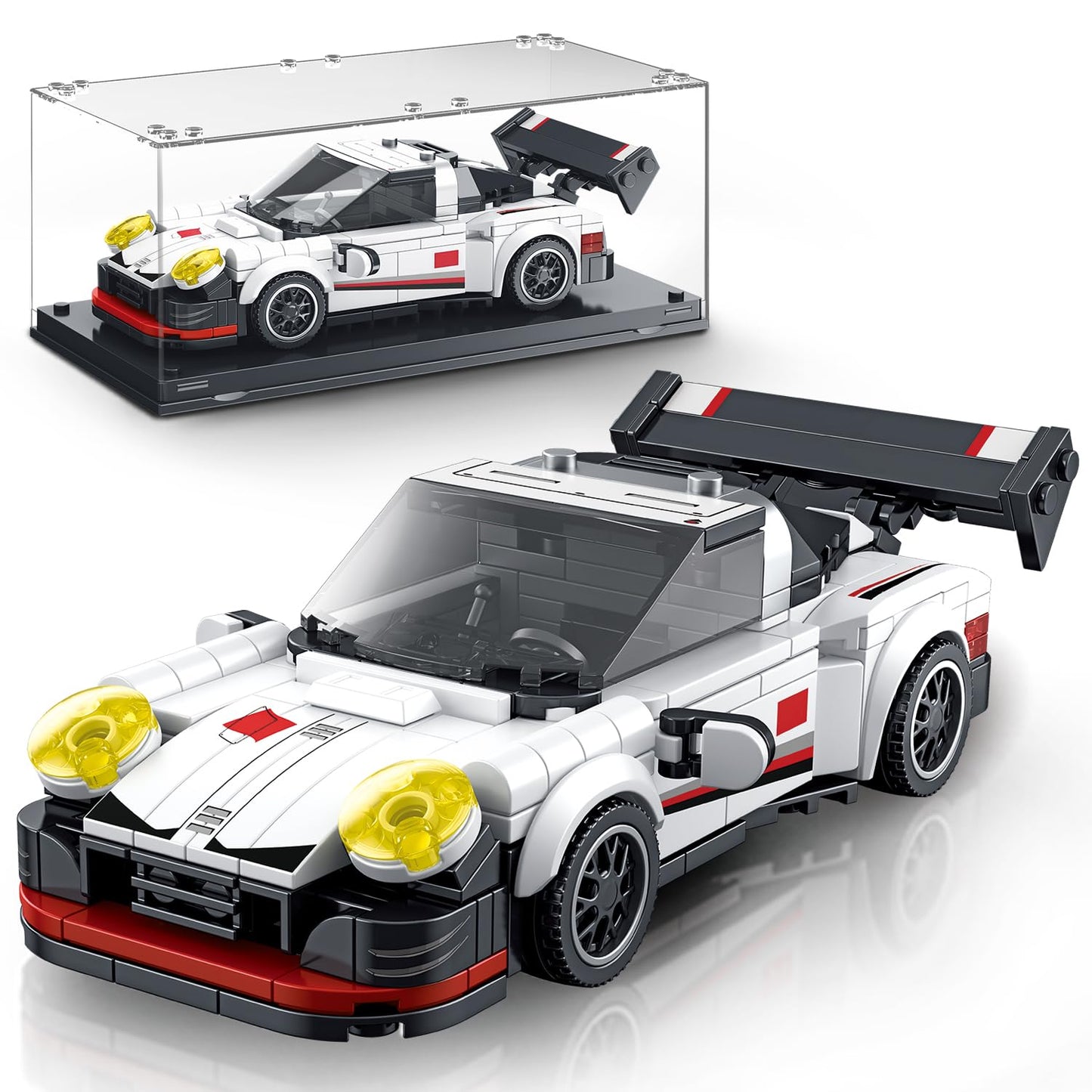 Vgd Car Building Sets With Display Case, Classic Model Car Kits Speed Car Building Blocks Set, Cool Collectible Model Super Race