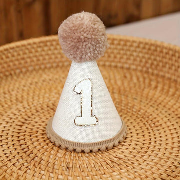 Ereniko Boho 1st Birthday Hat Decorations For Baby Girls Boys Handmade Natural Outfit First Birthday Party Hat