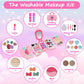 Topsolid Kids Makeup Kit for Girl, Real Washable Makeup for Kid with Mirror, Kids Makeup Sets for Girls 5-8, Princess Toys Cosme