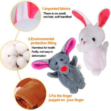 Easter Eggs With Mini Animal Finger Puppets Plush Toys, Kids Easter Basket Stuffers Party Favor School Classroom Rewards, Easter Egg Hunt Filler 12 Pack