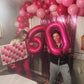 60 Balloon Number, Hot Pink Number 60Th Birthday Balloons 40 Inch, 60 Years Old Hot Pink Birthday Decorations For Men Women, 60T