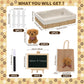 35Pcs Adopt A Puppy Party Favors Mini Stuffed Animals Set Includes 12Inch Rattan Frame 12 Pcs Mini Plush Dogs 12 Gift Bags White