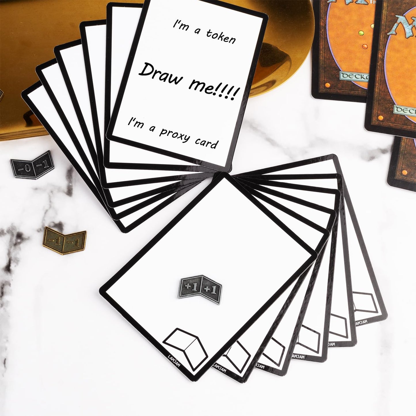 50 Pieces Reusable Dry Erase Mtg Tokens With Marker Double-Sided Mtg Proxy Cards For Magic The Gathering Diy Blank Card Games Accessories