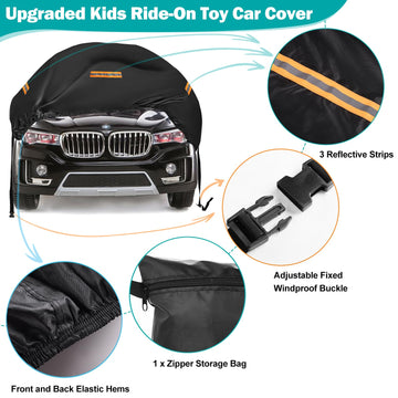 Kids Car Cover,Large Ride On Truck Toys Car For Kids Waterproof Cover,420D Universal Outdoor Cover For Power Wheels Jeep & Toddl