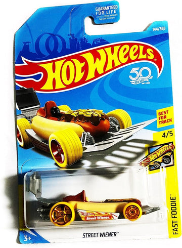 Hot Wheels Street Wiener Hot Dog car, Fast Foodie 2/5 (Treasure Hunt)
