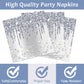 98 Pieces Silver Happy Birthday Decorations For 24 Guests Diamonds Silver Glitter Birthday Party Plates And Napkins Tablecloths Silver Birthday Tableware Set Baby Shower Wedding Party Favors