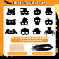 GOMANCHE 36 Pieces Halloween Scratch Art Masks for Kids, DIY Rainbow Magic Scratch Paper Masks for Crafts, Bat Witch Pumpkin Spi