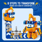 Super Wings Transformer Toys - 5-in-1 Marty Airplane Rescue Bots - Orange - Action Figures for Kids Ages 3-7 - Model YW780234