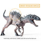 JR PARK Large Dinosaur Toy - Realistic 15.7" T-Rex Figure with Moveable Jaw, Gray Plastic Model for Collectors and Dinosaur Fans