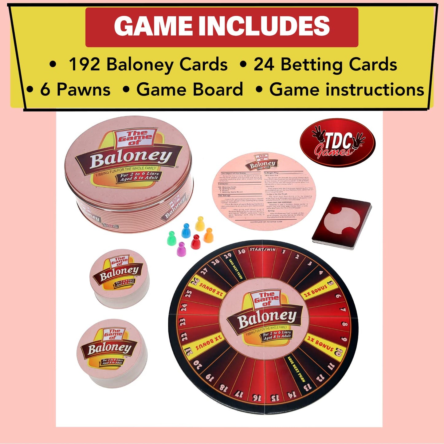 TDC Games The Game of Baloney Family Board Game