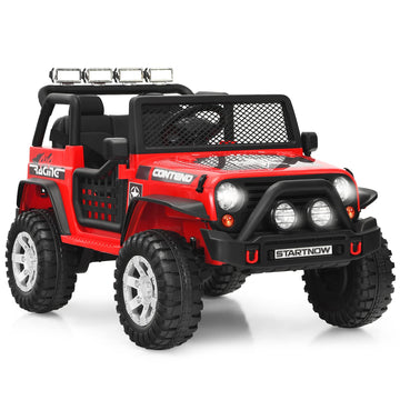 OLAKIDS Kids Ride on Truck, 12V 2 Seat Battery Powered Electric Toy Car with Parental Remote Control, 4 Wheels Toddler Vehicle w