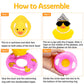 Wonuu Car Duck Rubber Duck Car Ornaments Duck Car Dashboard Decorations With Cute Headband Swim Ring Necklace Sunglasses, C-Female Crown&Gold Chain&Pink